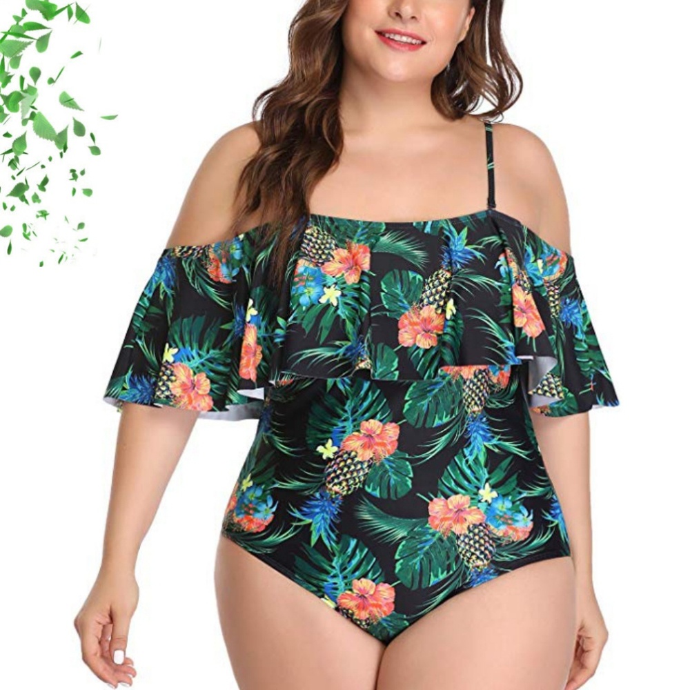 NEW | Plus Size Floral Pineapple Swimsuit XL-4XL